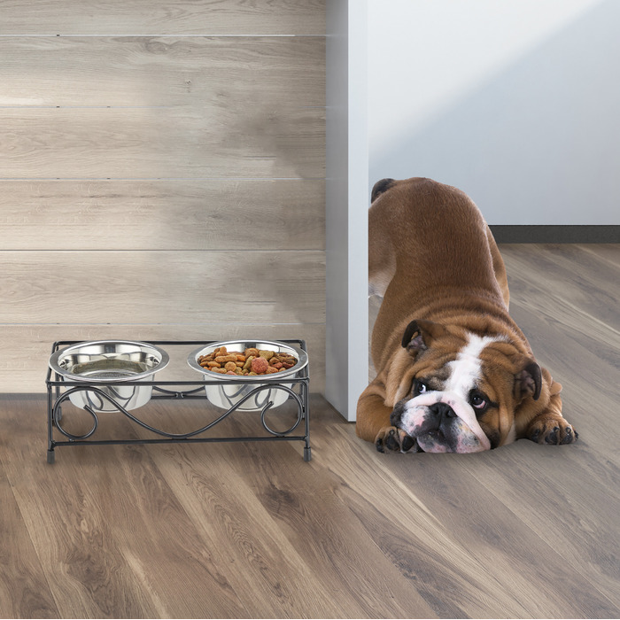 Relaxdays Hunde Napfset mit Halterung