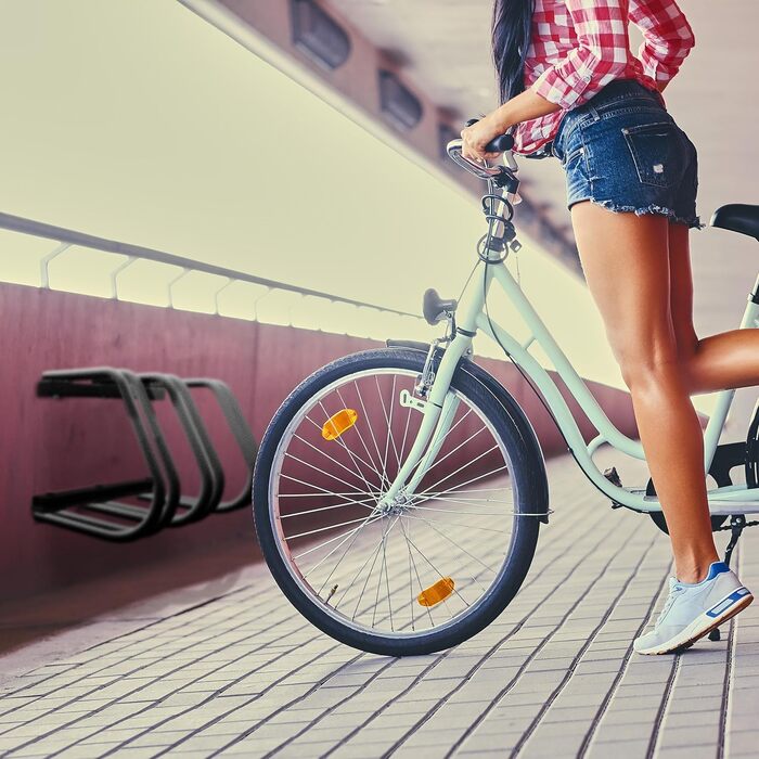 Relaxdays Fahrradständer, für 3 Fahrräder, Stahl Bodenparker, Reifenbreite 60mm, Abstellständer, Fahrradstand, anthrazit