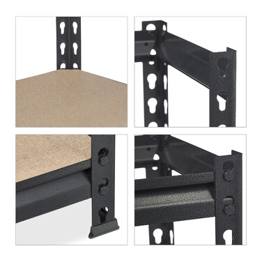 Relaxdays Schwerlastregal 1800 kg schwarz
