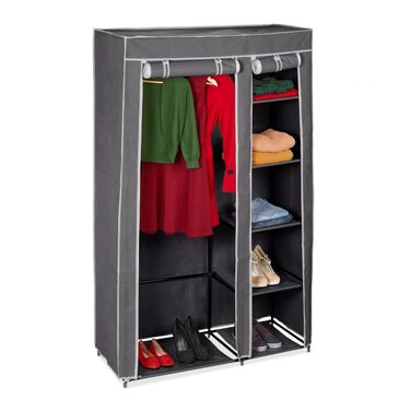 Relaxdays Großer Stoffschrank mit Kleiderstange