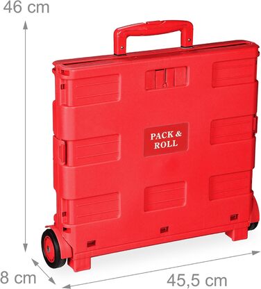 Relaxdays Einkaufstrolley, 35 kg, Faltbar, rot