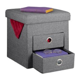 Relaxdays Sitzhocker mit Stauraum 2 Schubladen