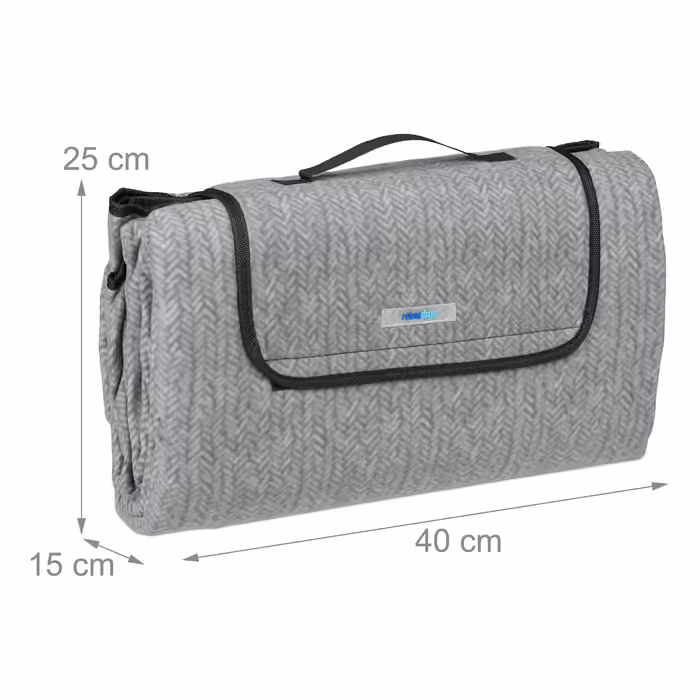 Relaxdays Graue Picknickdecke Fleece