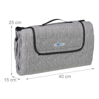 Relaxdays Graue Picknickdecke Fleece