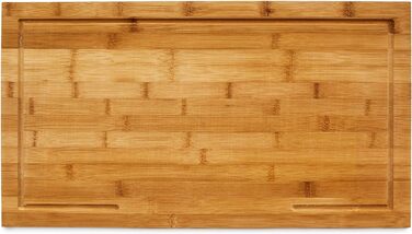 Relaxdays Bambus Schneidebrett 4,5x52x29cm mit Saftrinne, natur
