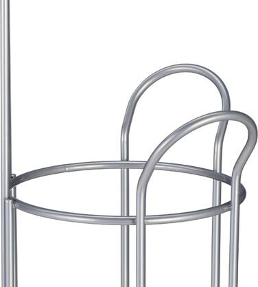 Relaxdays Toilettenpapierhalter stehend, mit Ablage, 3 Rollen Klopapier, modern, Metall, HBT: 57,5x18,5x17,5 cm, silber