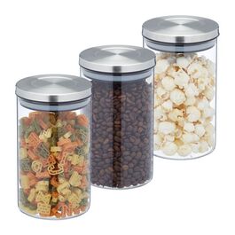 Relaxdays Vorratsglas 3er Set je 800 ml
