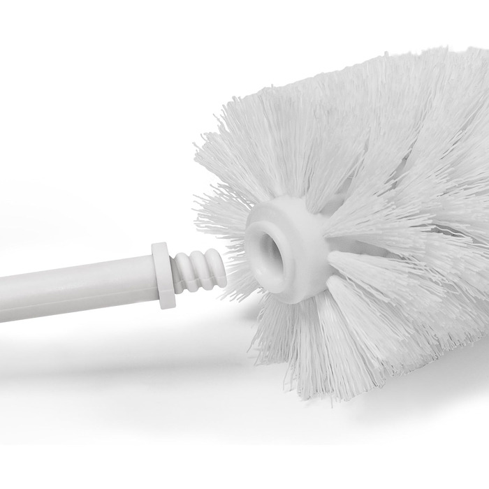 Relaxdays 10019178 WC-Garnitur Bambus und Toilettenpapierhalter, Bürstenhalter inklusive Toilettenbürste aus Kunststoff mit hygienischem Auffangbehälter rostfreier Edelstahl, natur