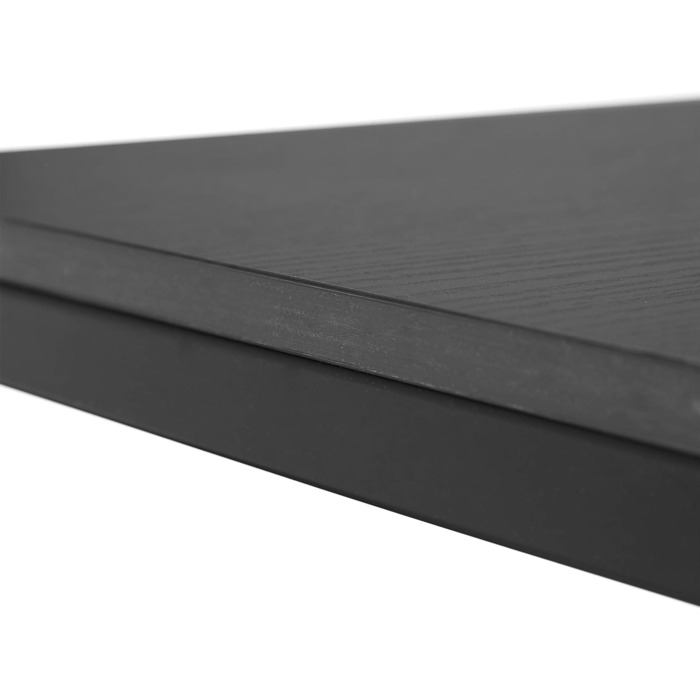 Relaxdays Beistelltisch, eckiger Seitentisch in C-Form, für Couch & Bett, Metall & Holz, HBT: 59,5 x 30 x 45 cm, schwarz