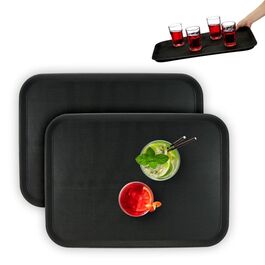 Relaxdays 2er Set Serviertablett 56 x 41 cm