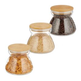 Relaxdays 3er Set Vorratsgläser mit Deckel 500 ml