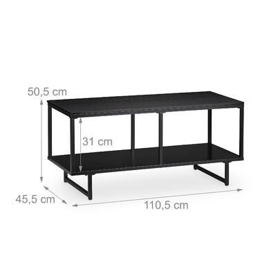 Relaxdays TV Lowboard MDF in Schwarz