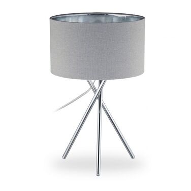 Relaxdays Dreibein Lampe grau