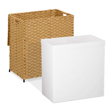 Relaxdays Wäschekorb Rattan-Optik 110 L