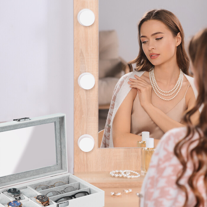 Relaxdays Schmuckaufbewahrung in Lederoptik