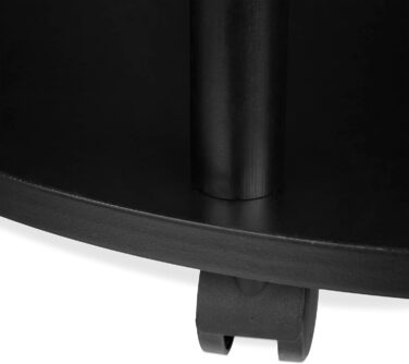 Relaxdays runder Beistelltisch mit Rollen, modernes Design, Bambus, HxD: 59 x 60 cm, schwarz/natur