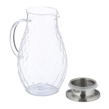 Relaxdays Glaskaraffe mit Deckel 2 Liter