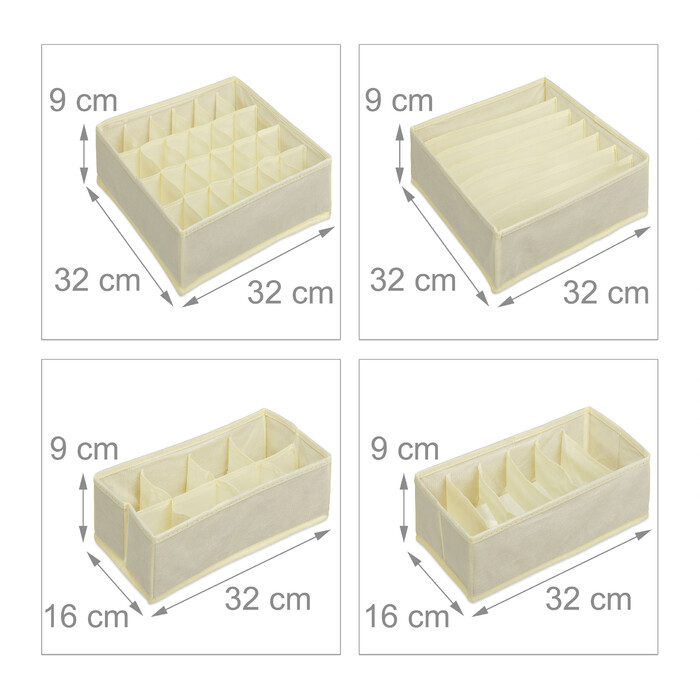 Relaxdays 4 tlg. Unterwäsche Organizer Set