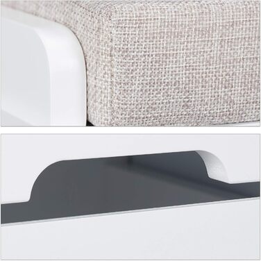 Relaxdays Sitzbank mit Stauraum, 3 Körbe & Sitzkissen, Landhausstil, 44x105x35 cm, weiß