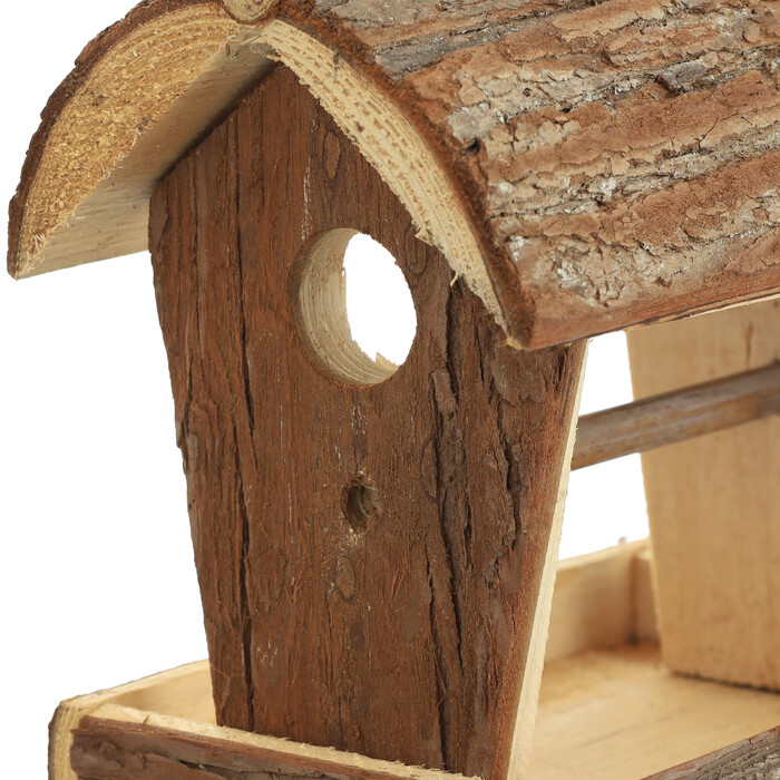 Relaxdays Holz Vogelfutterhaus zum Aufhängen