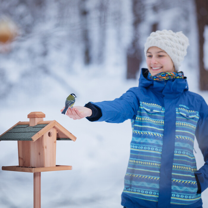 Relaxdays Vogelfutterhaus mit Ständer