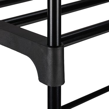 Relaxdays Schuhregal Stecksystem,  für 12 Paar Schuhe, HBT: 67 x 90,5 x 30,5 cm, Schuhständer Metall, schwarz 10036199_348 (4 Ebenen)