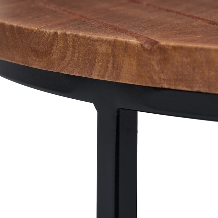 Relaxdays Satztisch 3er Set Mangoholz & Metall