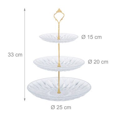 Relaxdays 3-stöckige Etagere aus Glas