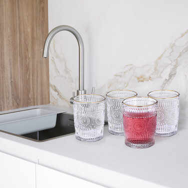 Relaxdays Vintage Trinkgläser 4er Set 300 ml