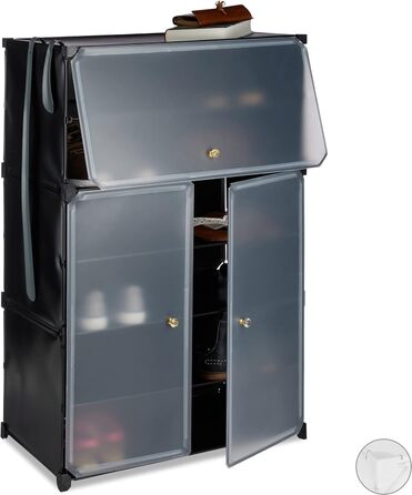 Relaxdays Schuhschrank, XL Steckregal, 24 Paar, 6 Fächer, HBT 94x61,5x31,5 cm (Schwarz)