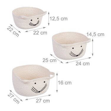 Relaxdays Aufbewahrungskorb 3er Set