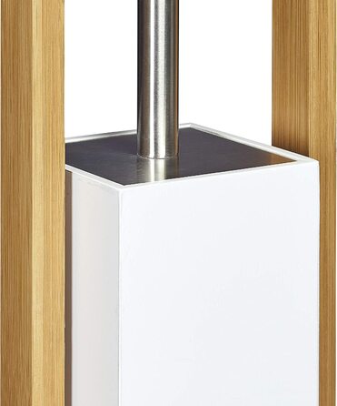 Relaxdays Stand WC Garnitur Holz HBT 75 x 19 x 19 cm Toilettenbürstenhalter aus Bambus mit Toilettenpapierhalter und Klobürst