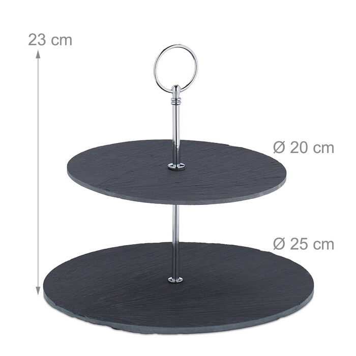 Relaxdays Schiefer Etagere 2 Etagen