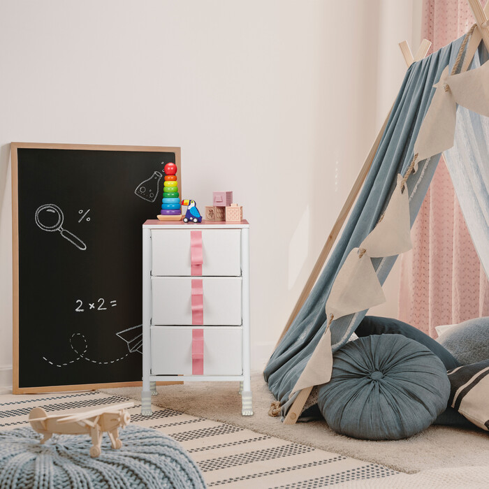 Relaxdays Kommode für Kinder 3 Schubladen