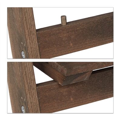 Relaxdays Blumentreppe, 2-stufig, klappbar, Holz, dunkelbraun, HBT: 51,5x41x24 cm