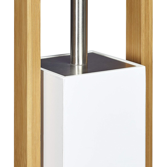 Relaxdays Stand WC Garnitur Holz HBT 75 x 19 x 19 cm Toilettenbürstenhalter aus Bambus mit Toilettenpapierhalter und Klobürst
