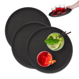 Relaxdays Rundes Gastro Serviertablett 3er Set