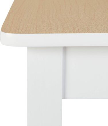 Relaxdays Kindertisch mit 2 Stühlen, 3-teiliges Set, robuste Kindermöbel, MDF, weiß/Natur, 48x60x60 cm