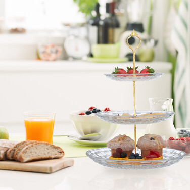 Relaxdays 3-stöckige Etagere aus Glas