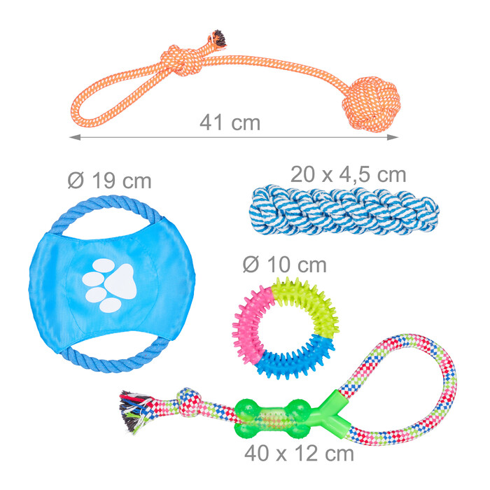 Relaxdays Hundespielzeug Set 10 teilig