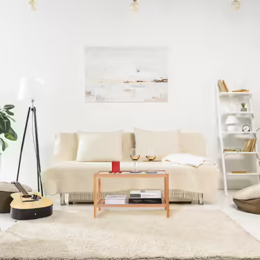 Relaxdays Beistelltisch Walnussholz mit Glasablage