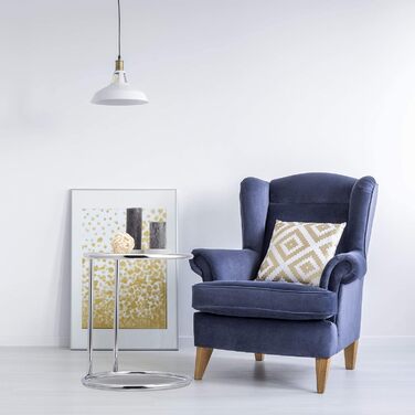 Relaxdays, Silber runder Beistelltisch, Metallgestell, Glasplatte, Wohnzimmertisch, Deko, Designer Tisch, HxD 53 x 45 cm, Standard