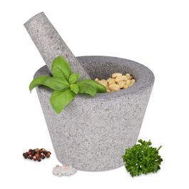 Relaxdays Mörser mit Stößel aus Granit