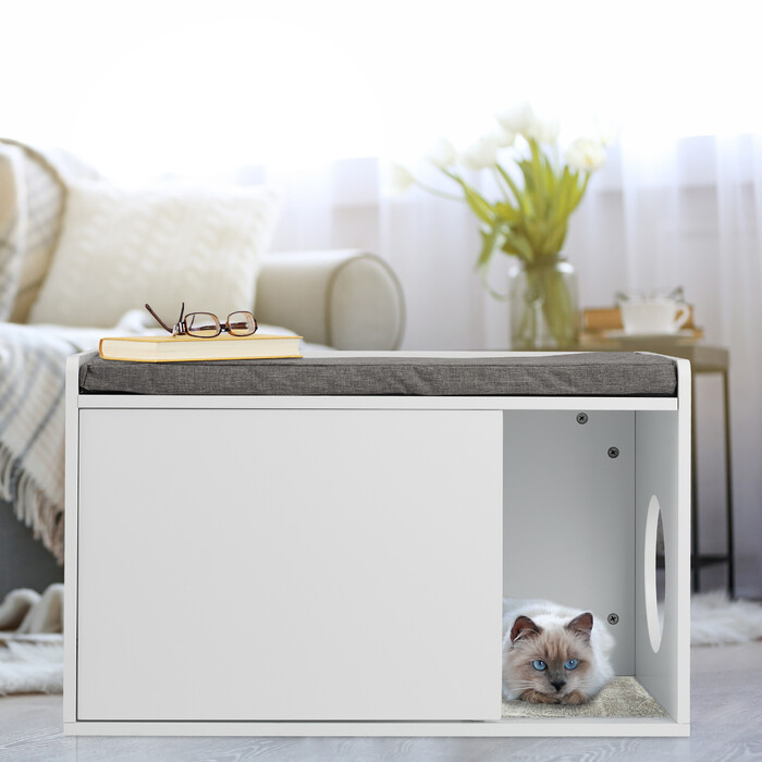 Relaxdays Katzenschrank mit Sitzauflage