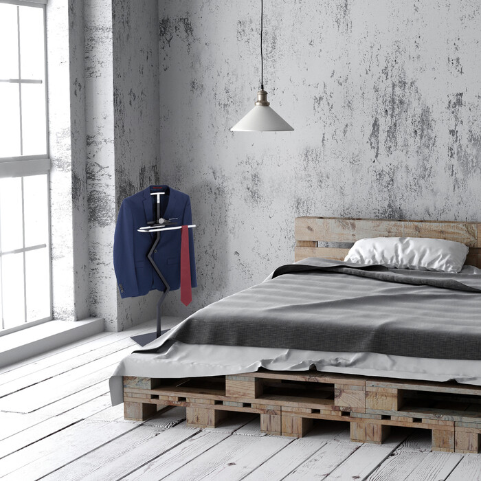 Relaxdays Herrendiener in Schwarz und Silber
