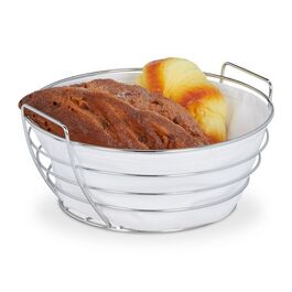 Relaxdays Runder Brotkorb Metall mit Stoffeinsatz