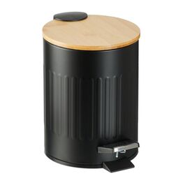 Relaxdays Bad Mülleimer 3 l mit Bambusdeckel