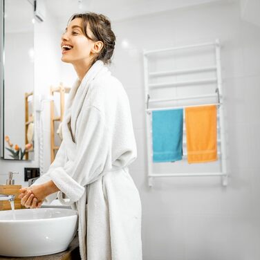 Relaxdays 2x Hängetrockner, Wäscheständer für Balkon, Heizung & Camping, 4m Trockenlänge, weiß