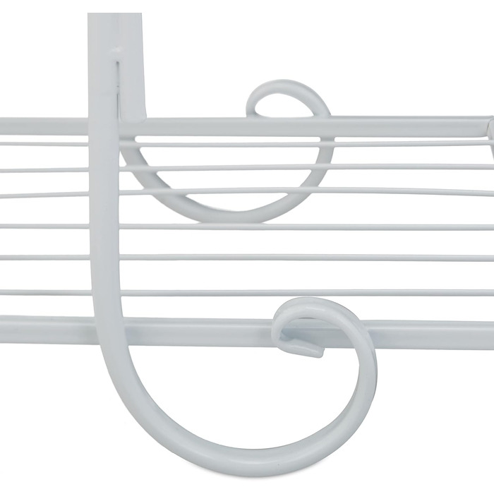 Relaxdays Blumenregal Metall, Vintage, 75x56x23 cm, Blumentreppe 5 Ablagen, Eisen (Weiß)