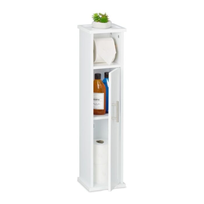 Relaxdays Weißer Toilettenpapierhalter stehend
